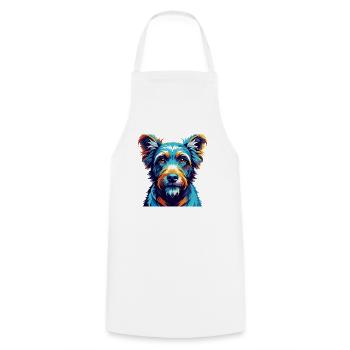Pumi Hunderasse Buntes Aquarell Karikatur Kawaii - Kochschürze - Weiß - Vorne - AI Model Male 185 dark (185cm)