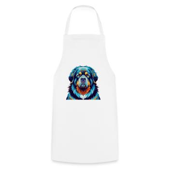 Tibetische Dogge Hunderasse Bunte Karikatur Kawaii - Kochschürze - Weiß - Vorne - AI Model Male 185 dark (185cm)