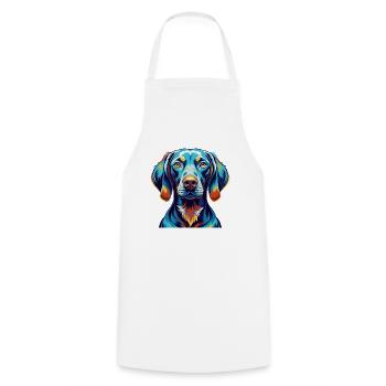 Braque de Weimar Chien Race Coloré Dessin Animé Kawaii - Tablier de cuisine - blanc - Devant - AI Model Male 185 dark (185cm)