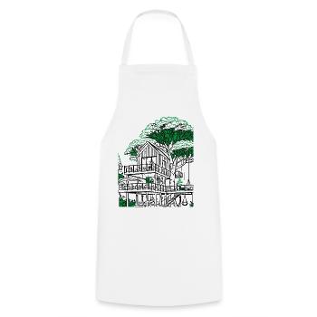 Cabane dans les arbres - Tablier de cuisine - blanc - Devant - AI Model Male 185 dark (185cm)