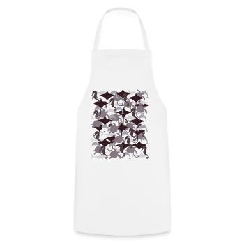 Ocean Camouflage – marine life in camouflage style - Cooking Apron - white - Front - AI Model Male 185 dark (185cm)