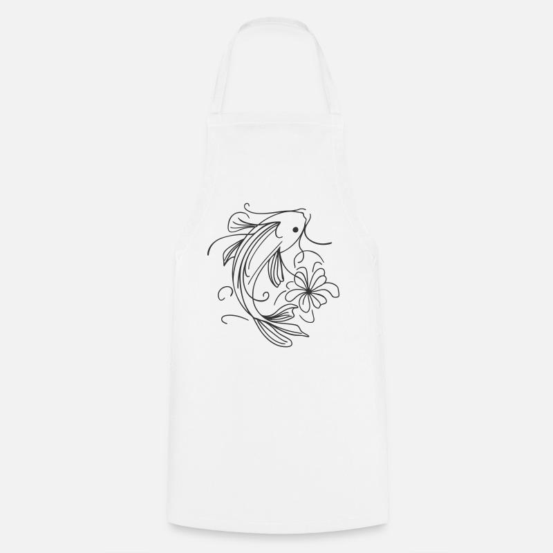 Poisson Splash Art Épurée - Tablier de cuisine - blanc