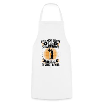 Road maintenance worker is already Chausseewärter - Cooking Apron - white - Front - AI Model Male 185 dark (185cm)