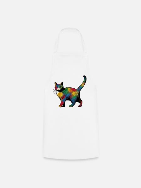 Katze - Kochschürze - Weiß