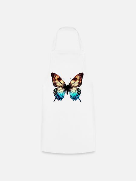 Schmetterling - Kochschürze - Weiß