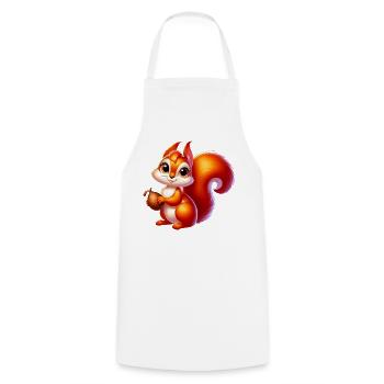Squirrel - Cooking Apron - white - Front - AI Model Male 185 dark (185cm)