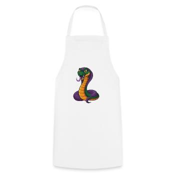 Cobra Funny Kawaii Cartoon Character Clipart - Cooking Apron - white - Front - AI Model Male 185 dark (185cm)