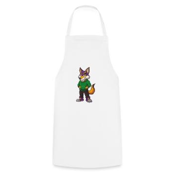 Coyote Funny Kawaii Cartoon Character Clipart - Cooking Apron - white - Front - AI Model Male 185 dark (185cm)