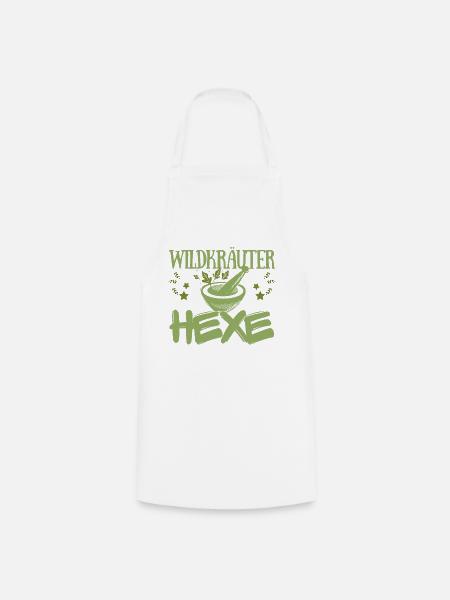 Wildkräuter Hexe Mystisches Kräuter-Design - Kochschürze - Weiß