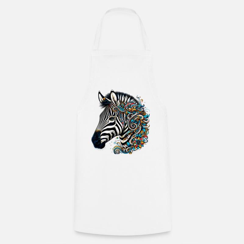 Zebra - Kochschürze - Weiß