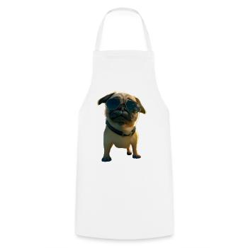 Pug Beige Dogs Love Carlin Little Cute Pug - Cooking Apron - white - Front - AI Model Male 185 dark (185cm)