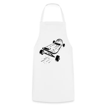 Skateboard - Cooking Apron - white - Front - AI Model Male 185 dark (185cm)