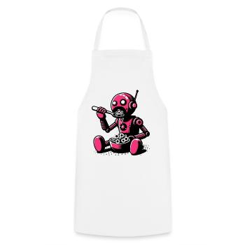 Robot extraterrestre martien extraterrestre - Tablier de cuisine - blanc - Devant - AI Model Male 185 dark (185cm)