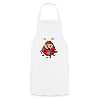 Ladybug Cute Cartoon Character Kawaii Clipart - Cooking Apron - white - Front - AI Model Male 185 dark (185cm)