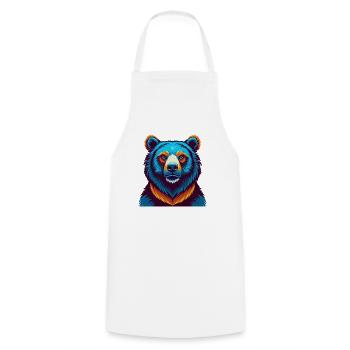 Bear Colorful Kawaii Cartoon Character Clipart - Cooking Apron - white - Front - AI Model Male 185 dark (185cm)