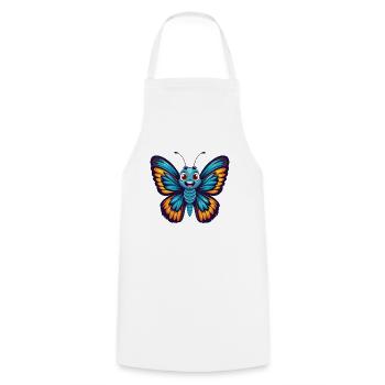 papillon coloré kawaii dessin animé personnage animal de compagnie - Tablier de cuisine - blanc - Devant - AI Model Male 185 dark (185cm)