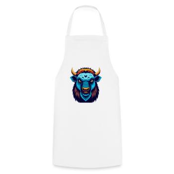 Bison Colorful Kawaii Cartoon Character Clipart - Cooking Apron - white - Front - AI Model Male 185 dark (185cm)