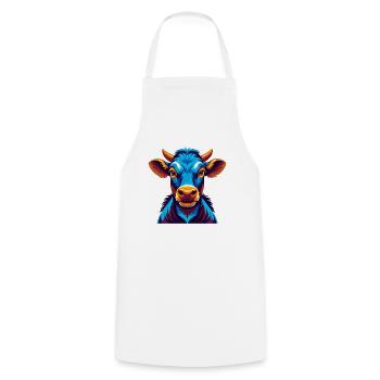 Cow Colorful Kawaii Cartoon Character Clipart - Cooking Apron - white - Front - AI Model Male 185 dark (185cm)