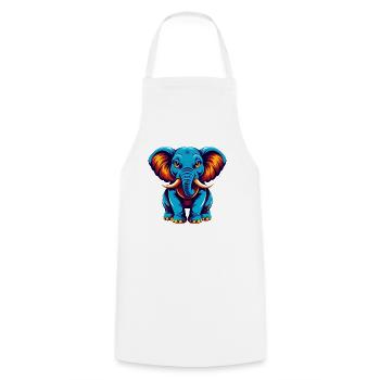 Elefant Bunte Kawaii Cartoon Figur Clipart - Kochschürze - Weiß - Vorne - AI Model Male 185 dark (185cm)