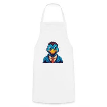 Ente Bunte Kawaii Cartoon Figur Clipart - Kochschürze - Weiß - Vorne - AI Model Male 185 dark (185cm)