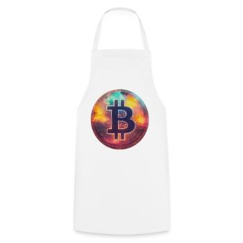 Bitcoin spectaculaire - Tablier de cuisine - blanc - Devant - AI Model Male 185 dark (185cm)