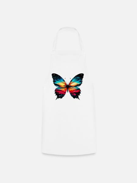 Schmetterling - Kochschürze - Weiß