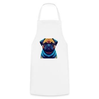 Pug Dog Colorful Kawaii Cartoon Character Clipart - Cooking Apron - white - Front - AI Model Male 185 dark (185cm)