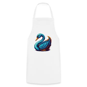 Swan Colorful Kawaii Cartoon Character Clipart - Cooking Apron - white - Front - AI Model Male 185 dark (185cm)