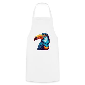 Toucan Colorful Kawaii Cartoon Character Clipart - Cooking Apron - white - Front - AI Model Male 185 dark (185cm)