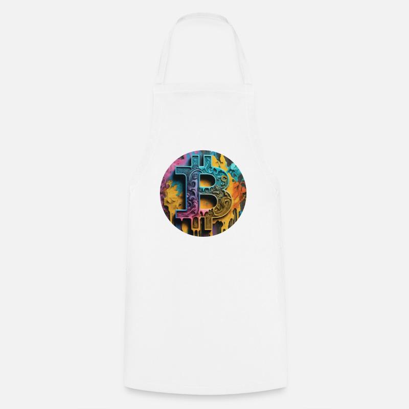 Bitcoin graffiti: Colorful and rebellious - Cooking Apron - white