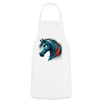 Cheval - Tablier de cuisine - blanc - Devant - AI Model Male 185 dark (185cm)