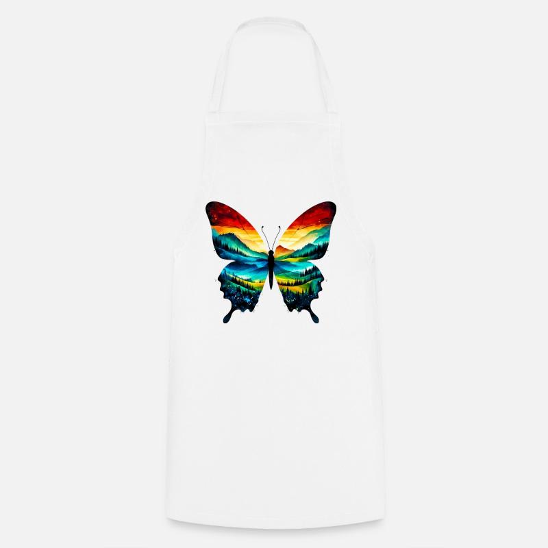 Butterfly - Cooking Apron - white