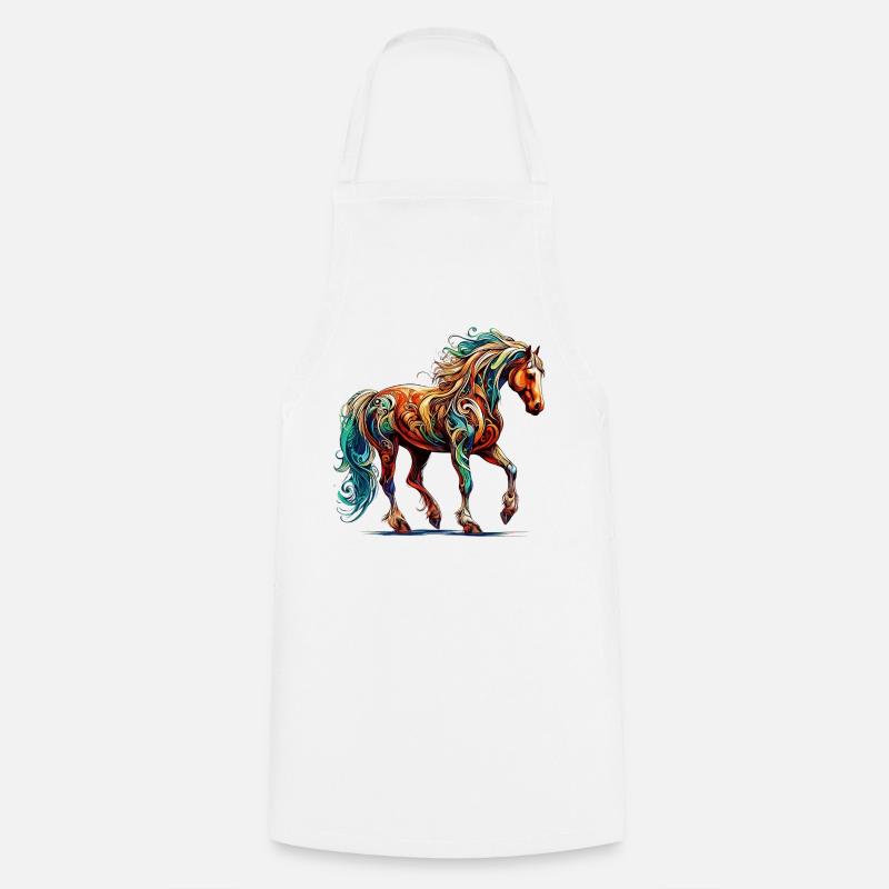 Pferd - Kochschürze - Weiß