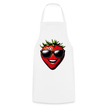 Strawberry with Sunglasses - Cooking Apron - white - Front - AI Model Male 185 dark (185cm)