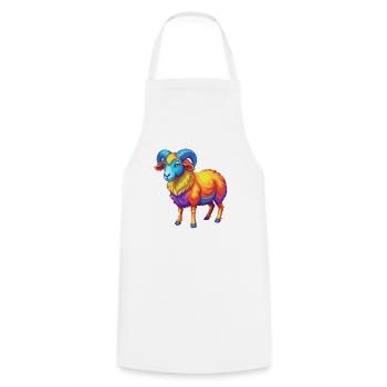 Ram Colorful Kawaii Cartoon Character Clipart - Cooking Apron - white - Front - AI Model Male 185 dark (185cm)