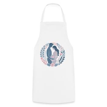 Expecting Parent Love Floral Pregnant Announcement - Cooking Apron - white - Front - AI Model Male 185 dark (185cm)