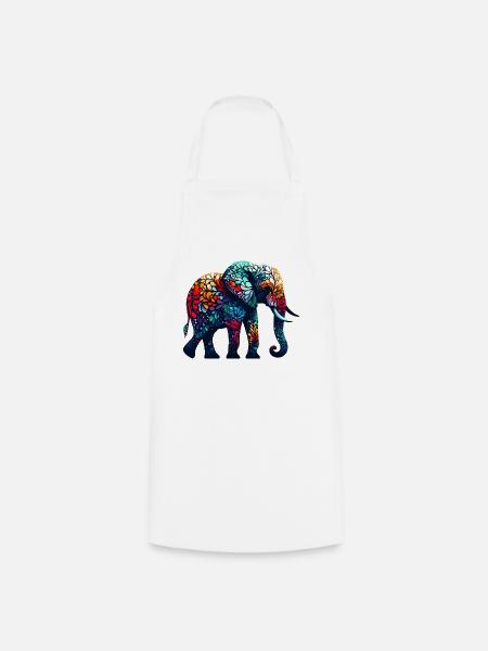 Elefant - Kochschürze - Weiß