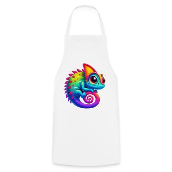 Caméléon - Tablier de cuisine - blanc - Devant - AI Model Male 185 dark (185cm)