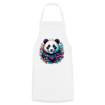 Panda - Kochschürze - Weiß - Vorne - AI Model Male 185 dark (185cm)