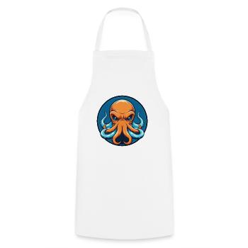Octopus Cute Funny Kawaii Cartoon Animal Pet Logo - Cooking Apron - white - Front - AI Model Male 185 dark (185cm)