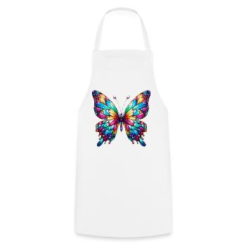 Schmetterling - Kochschürze - Weiß - Vorne - AI Model Male 185 dark (185cm)