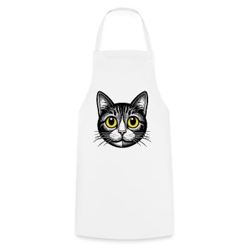 Chat - Tablier de cuisine - blanc - Devant - AI Model Male 185 dark (185cm)