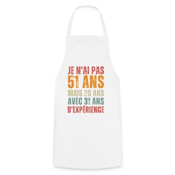 Gift for a 51st birthday - Cooking Apron - white - Front - AI Model Male 185 dark (185cm)