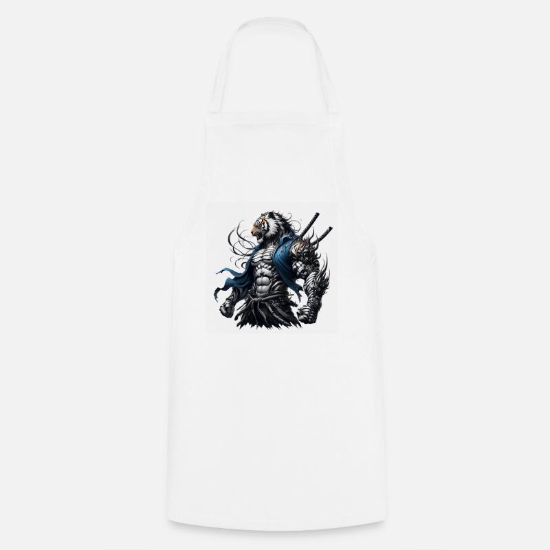 Samurai Tiger - Cooking Apron - white