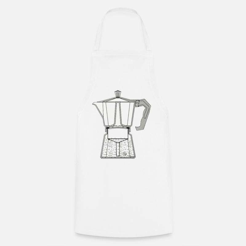 Machine à expresso Mocca - Tablier de cuisine - blanc