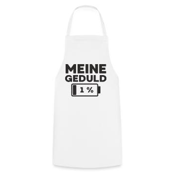 Meine Geduld ist bei 1 % - Kochschürze - Weiß - Vorne - AI Model Male 185 dark (185cm)