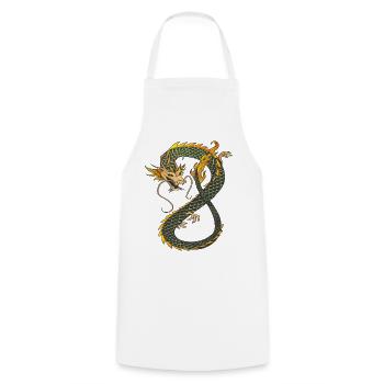 Dragon - Cooking Apron - white - Front - AI Model Male 185 dark (185cm)