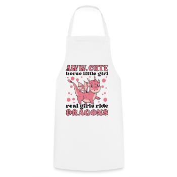 cute horse little girl real girls ride dragons - Cooking Apron - white - Front - AI Model Male 185 dark (185cm)