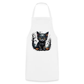 Halloween night with kittens and pumpkins. - Cooking Apron - white - Front - AI Model Male 185 dark (185cm)