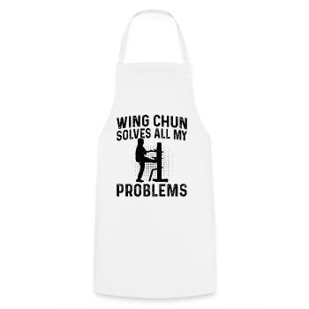 Le Wing Chun résout tous mes problèmes - Wing Chun - Tablier de cuisine - blanc - Devant - AI Model Male 185 dark (185cm)